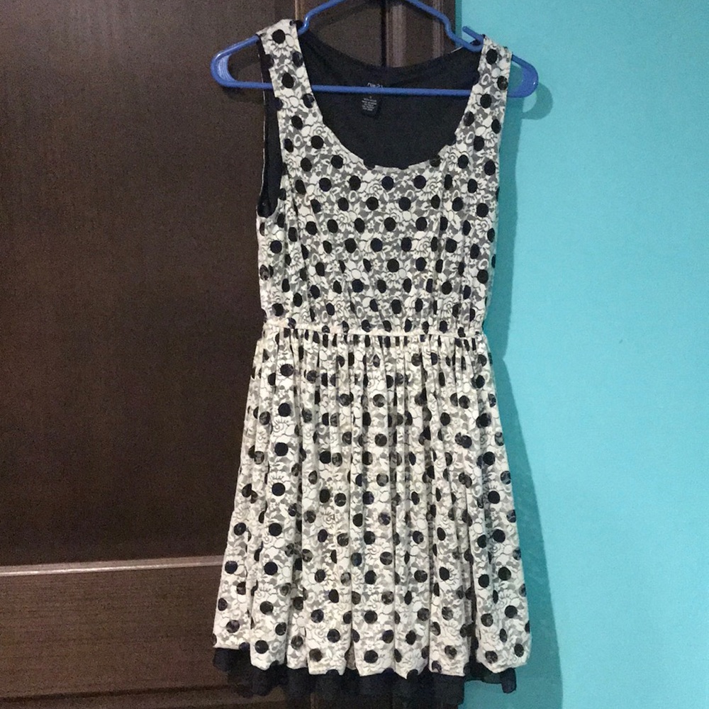 Polka Dot Black/Cream Dress